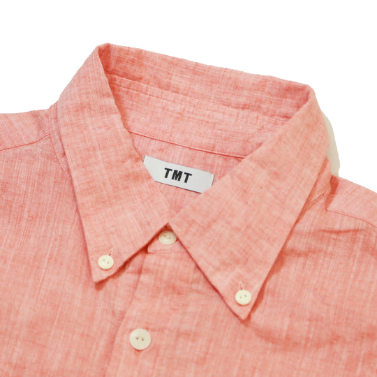 COTTON LINEN  CHAMBRAY SHIRTS／ ORANGE