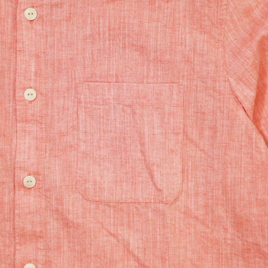 COTTON LINEN  CHAMBRAY SHIRTS／ ORANGE