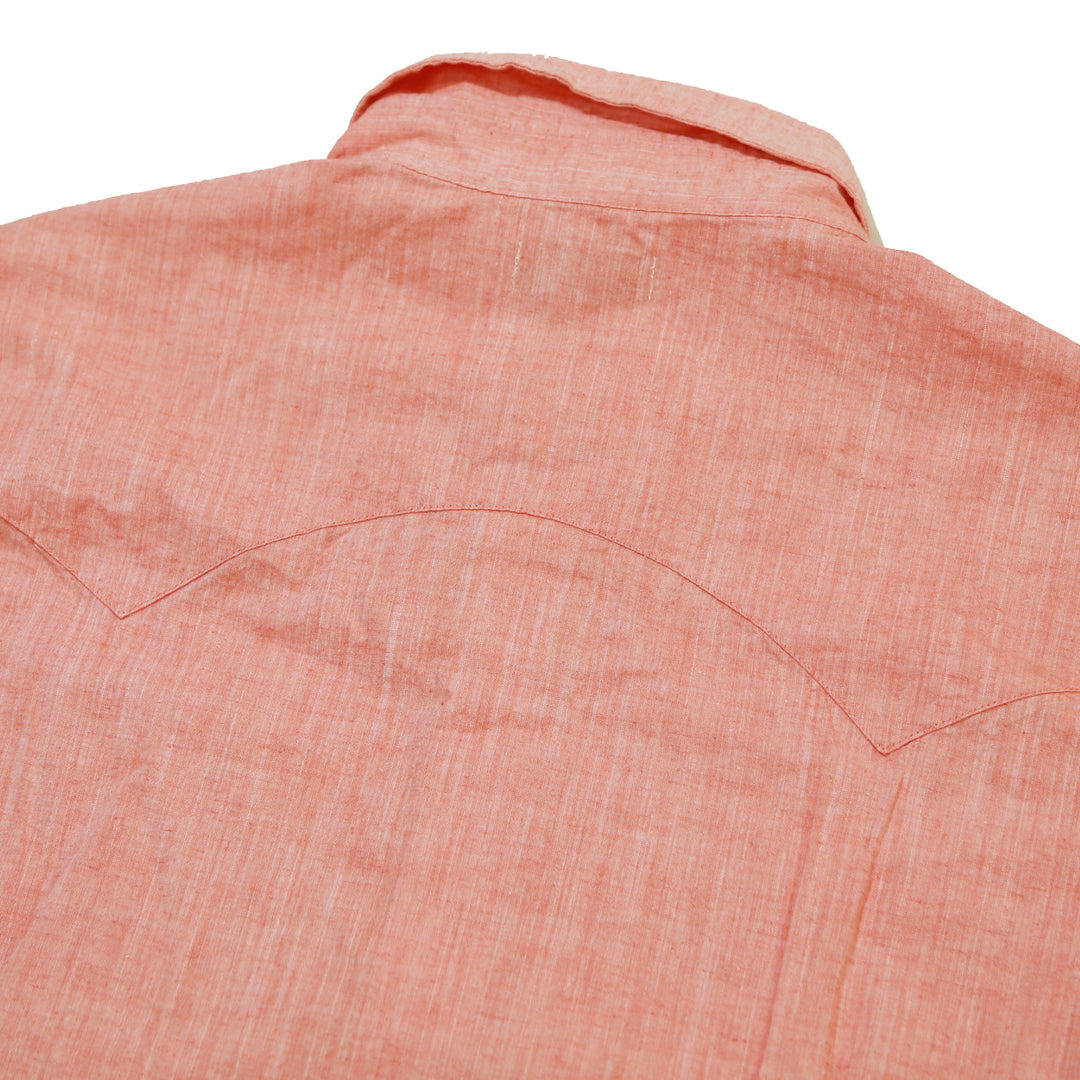 COTTON LINEN  CHAMBRAY SHIRTS／ ORANGE