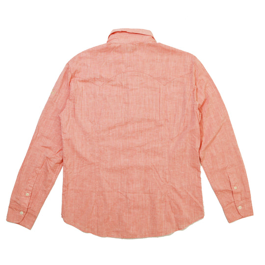 COTTON LINEN  CHAMBRAY SHIRTS／ ORANGE