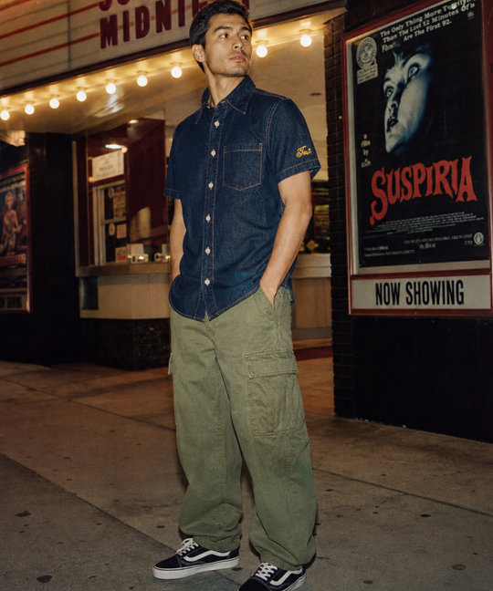 DENIM SHORT SLEEVE SHIRTS（ONE WASH）