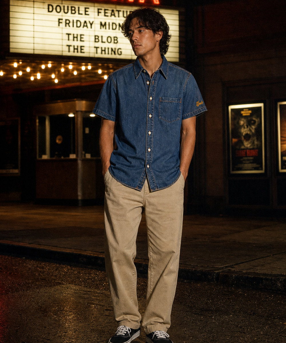 DENIM SHORT SLEEVE SHIRTS（VINTAGE FINISH）