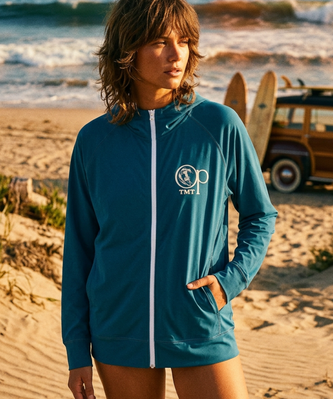 ※5月下旬発送予定【TMT×Ocean Pacific】Pear NYLON COOL ZIP-UP PARKA