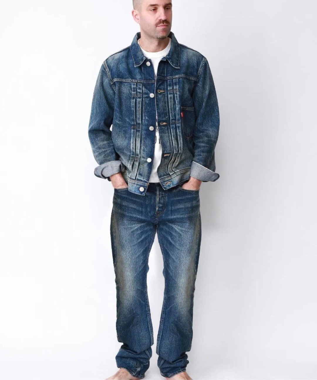 【HQ DENIM】TRUCKER JACKET(vintage processing.)