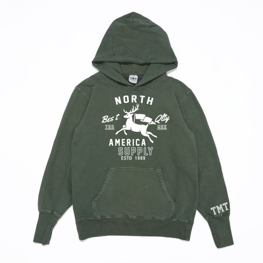 【9月下旬発送予定】VINTAGE SWEAT HOODIE（reindeer）／GREEN