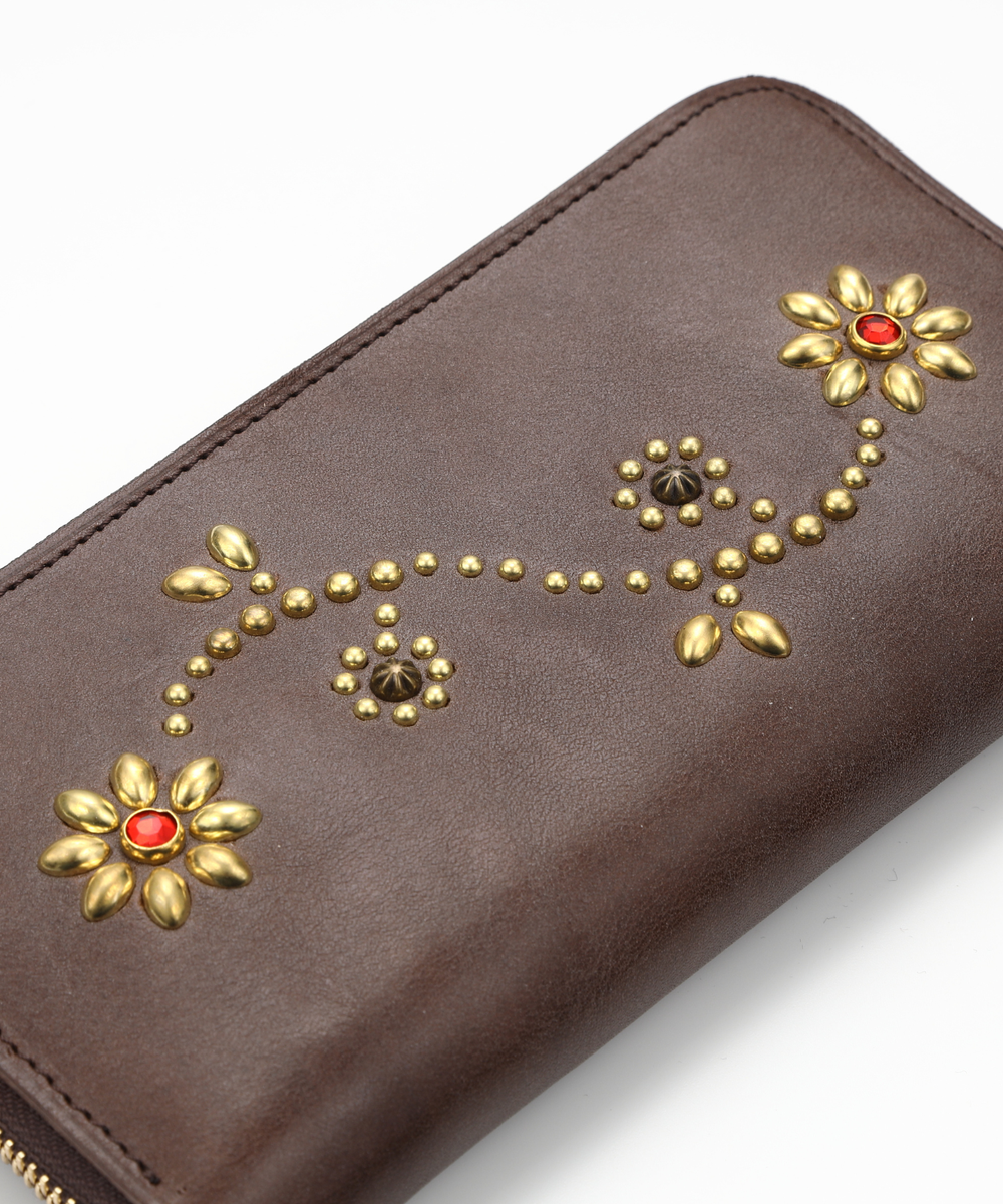 【3月下旬発送予定】LEATHER STADS WALLET (LONG)