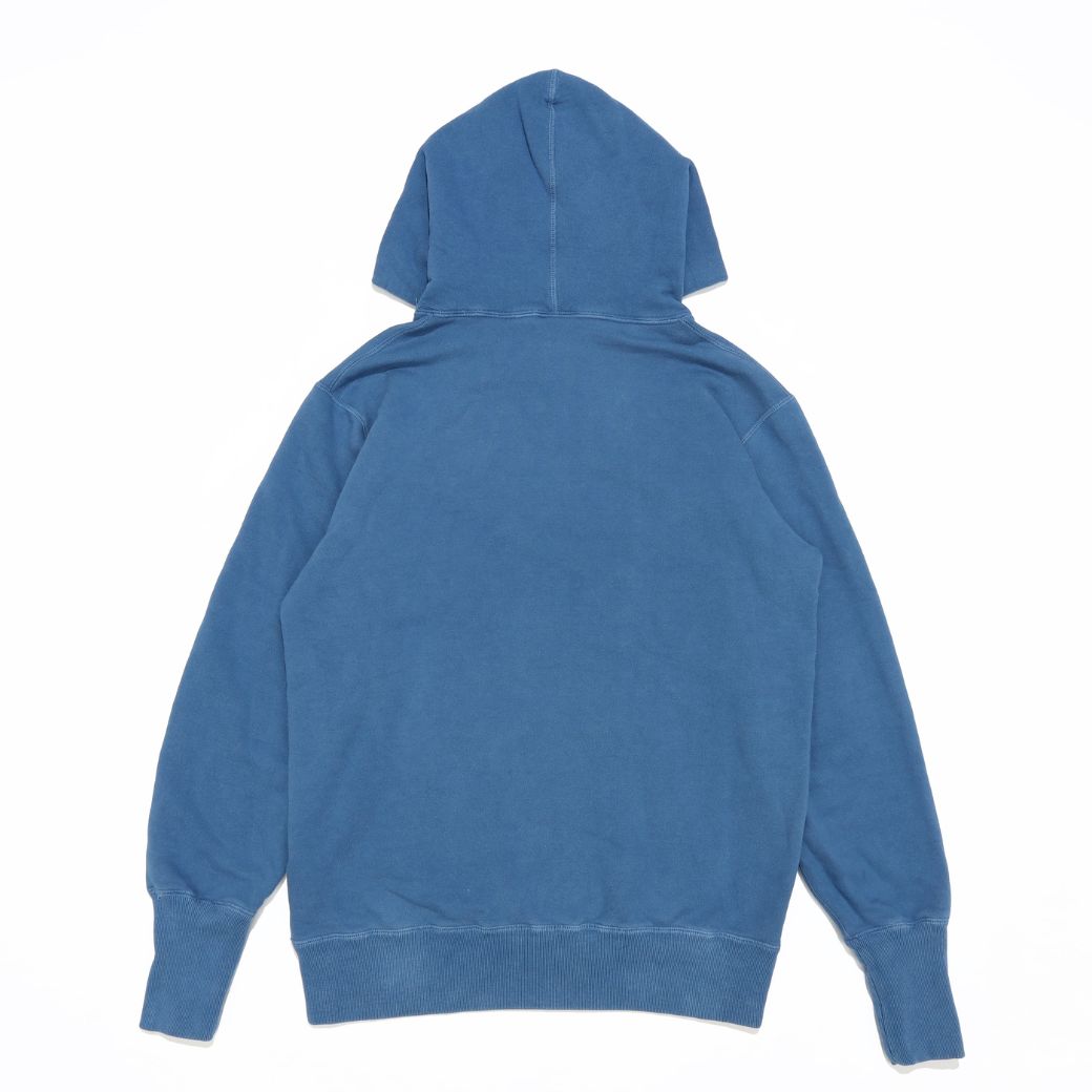 VINTAGE INDIGO DYE SWEAT HOODIE／LIGHT INDIGO