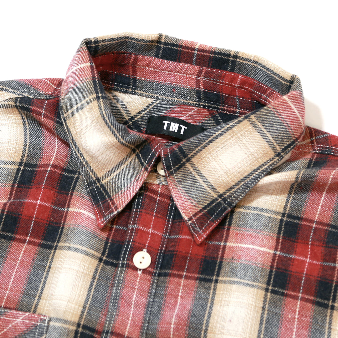 WOOLY PLAID SHIRTS（over plaid)／RED