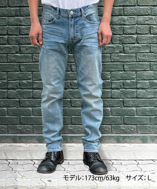 STRETCH DENIM 5P SLIM-FIT TAPERED / INDIGO LIGHT