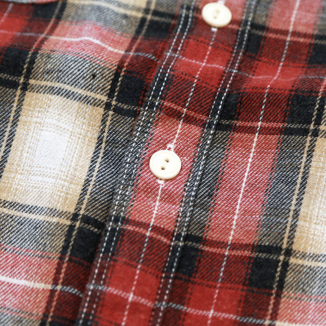 WOOLY PLAID SHIRTS（over plaid)／RED