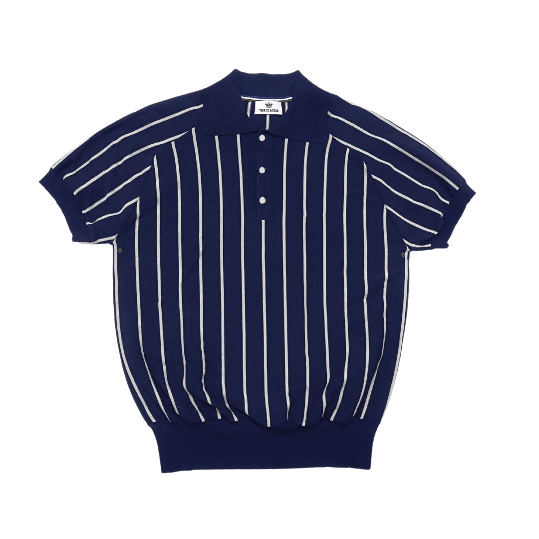 【5月中旬発送予定】DRY KNIT STRIPE POLO SHIRTS／NAVY