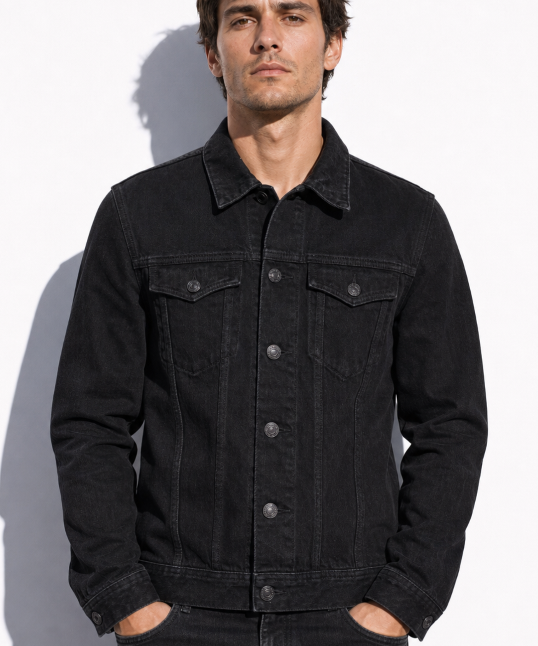 12oz SOFT BLACK DENIM TRUCKER JACKET