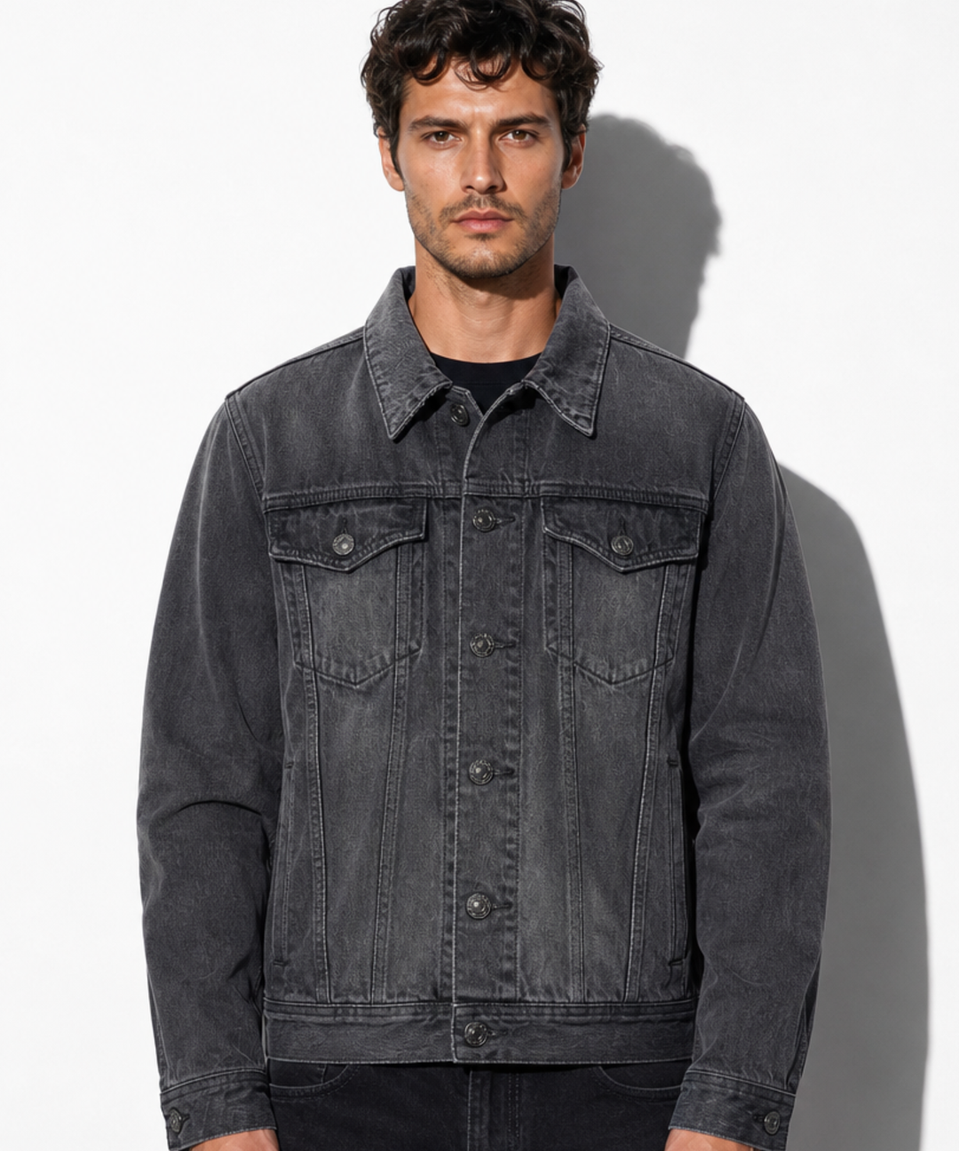 12oz SOFT BLACK DENIM TRUCKER JACKET