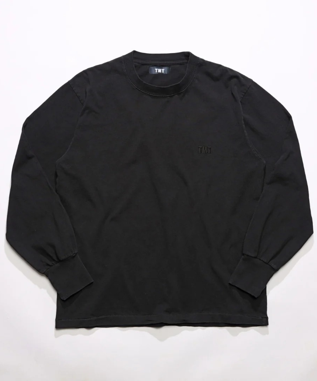 DRY COTTON JERSEY EMBROIDERY L/STEE／BLACK
