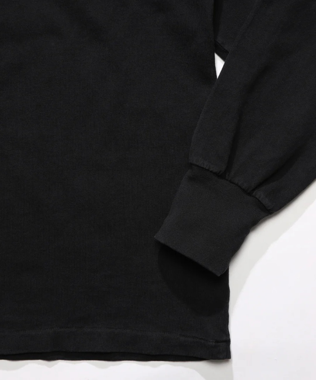 DRY COTTON JERSEY EMBROIDERY L/STEE／BLACK