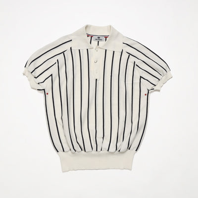 DRY KNIT STRIPE POLO SHIRTS／WHITE