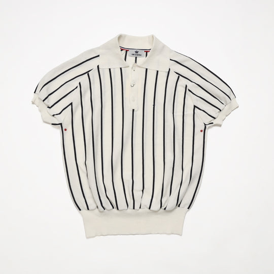 【5月中旬発送予定】DRY KNIT STRIPE POLO SHIRTS／WHITE