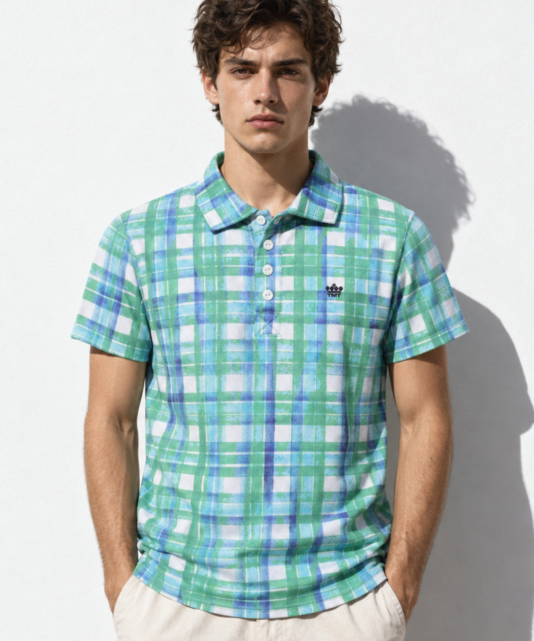 DRY PILE CHECK POLO SHIRTS