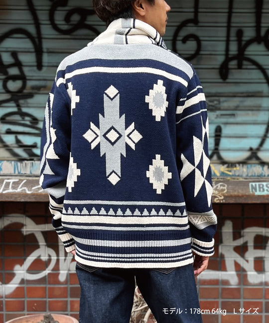 NATIVE KNIT CARDIGAN／WHITE