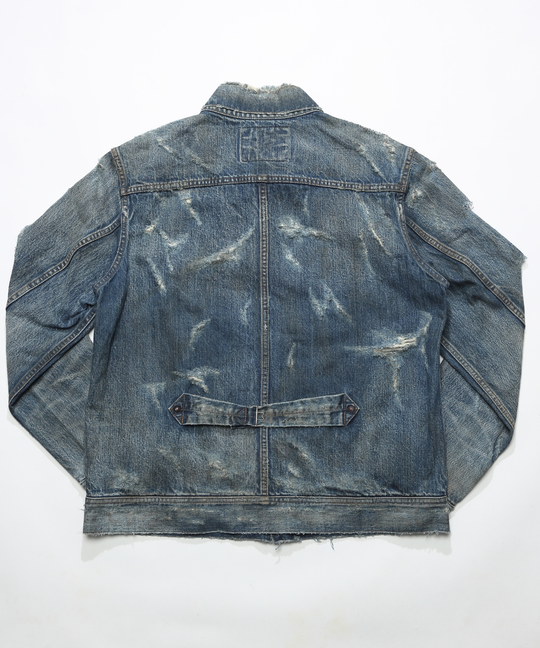 ※8月下旬発送予定【HQ DENIM】TRUCKER JACKET(damaged)