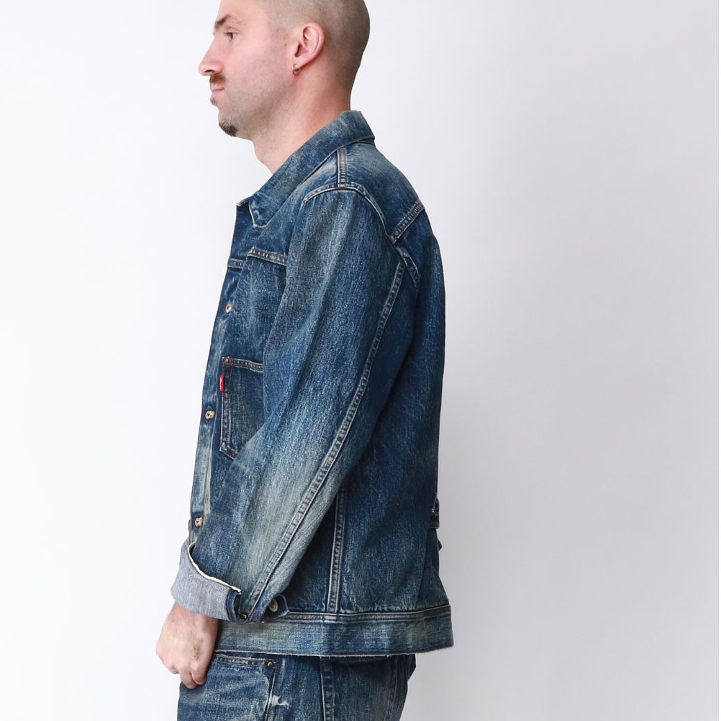 ※2025年2月中旬発送開始【HQ DENIM】TRUCKER JACKET(vintage processing.)