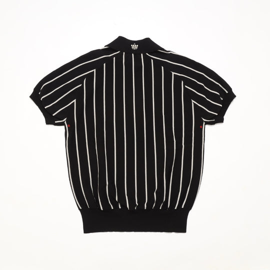 【5月中旬発送予定】DRY KNIT STRIPE POLO SHIRTS／BLACK