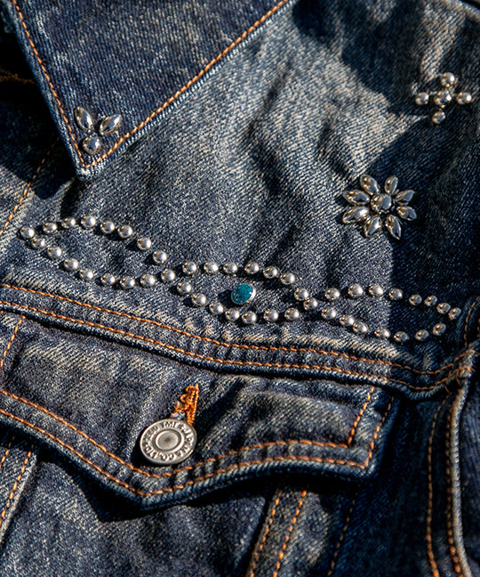 【受注販売限定/3月下旬頃発送】12oz SOFT DENIM TRUCKER JACKET（STUDS）