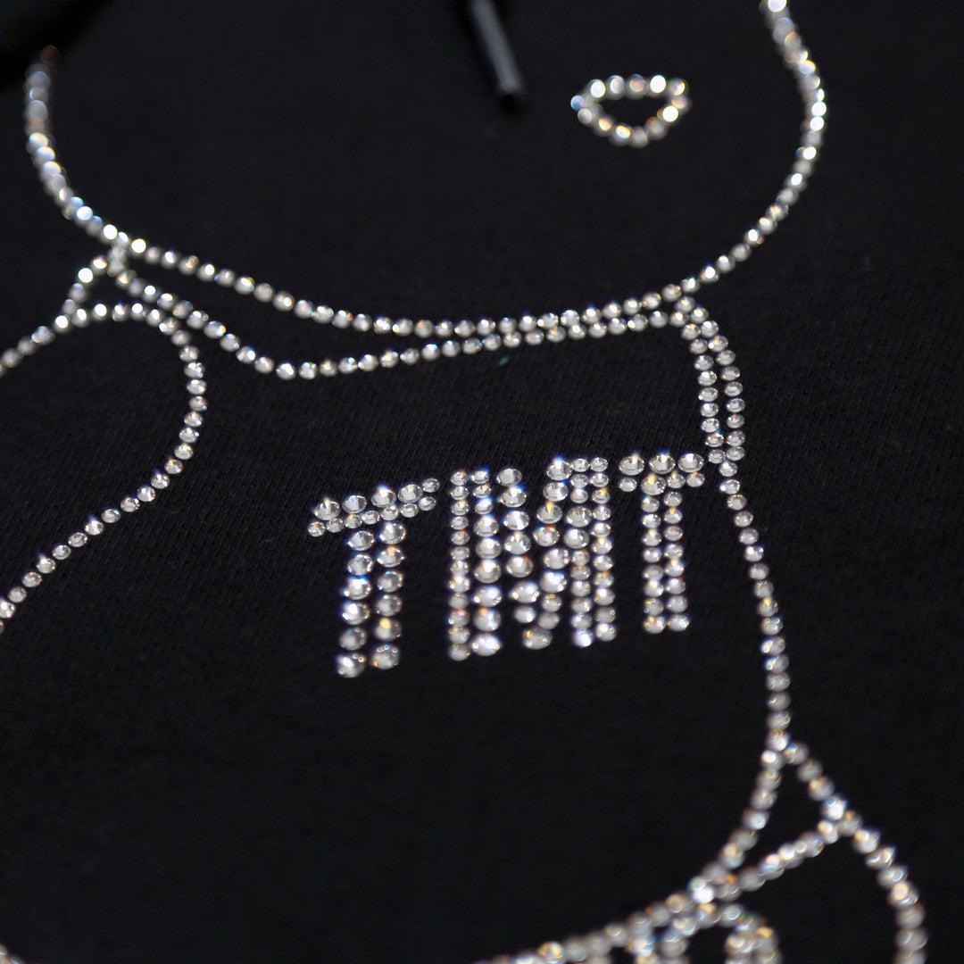 BE@RBRICK×TMT VINTAGE FRENCH TERRY PULLOVER HOODIE(CRYSTALS)／BLACK