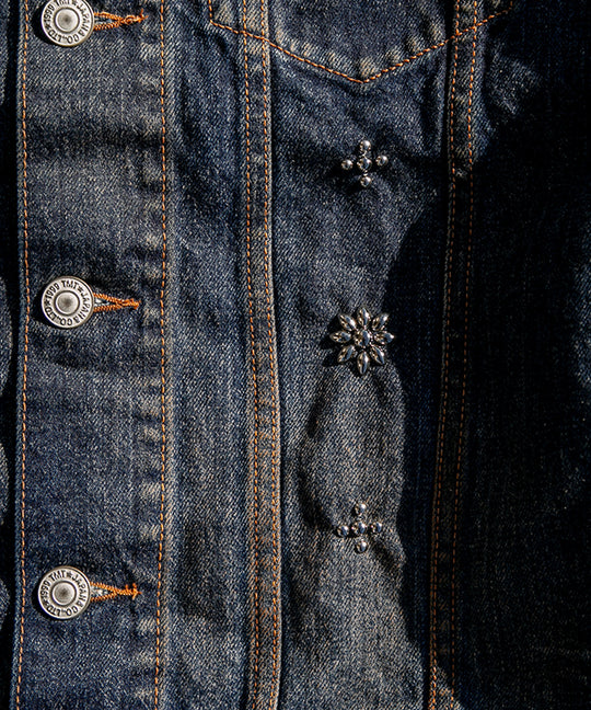 【受注販売限定/3月下旬頃発送】12oz SOFT DENIM TRUCKER JACKET（STUDS）