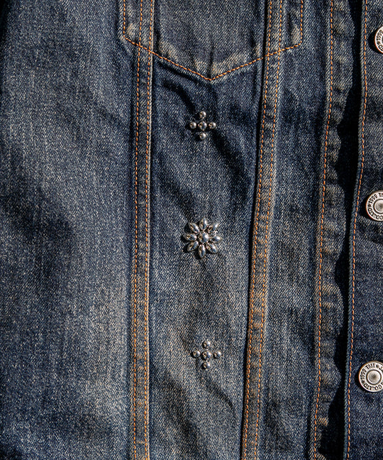 【受注販売限定/3月下旬頃発送】12oz SOFT DENIM TRUCKER JACKET（STUDS）