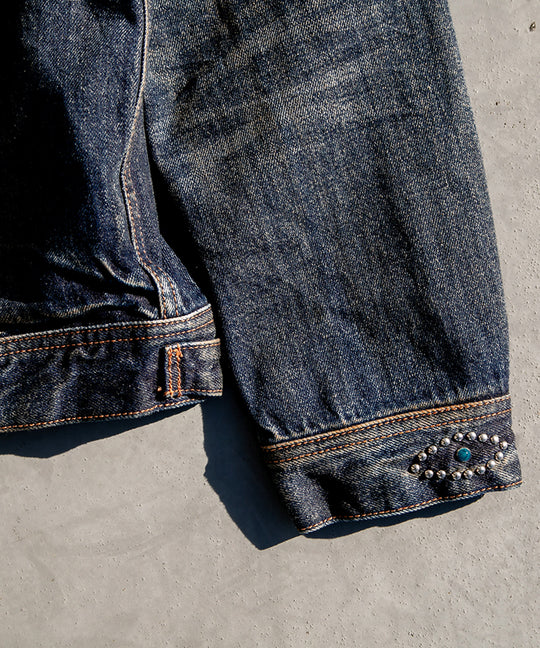 【受注販売限定/3月下旬頃発送】12oz SOFT DENIM TRUCKER JACKET（STUDS）