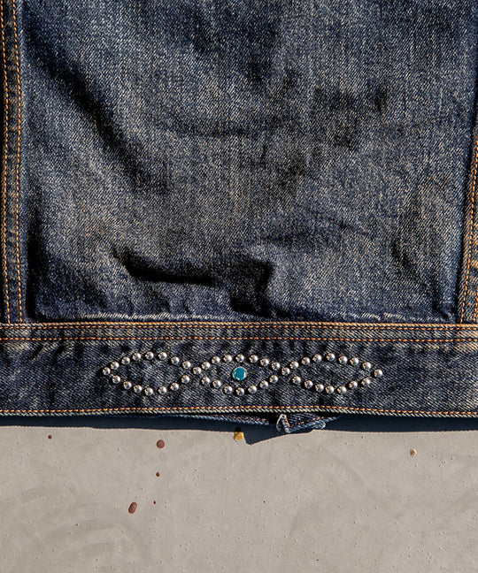 【受注販売限定/3月下旬頃発送】12oz SOFT DENIM TRUCKER JACKET（STUDS）