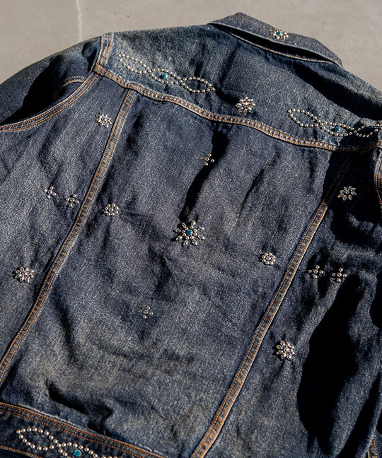 【受注販売限定/3月下旬頃発送】12oz SOFT DENIM TRUCKER JACKET（STUDS）