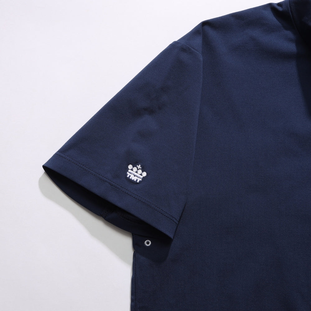 【4月上旬発送予定】【TMT×OceanPacific】 PEARTEX MOCK-NECK SHIRT／NAVY