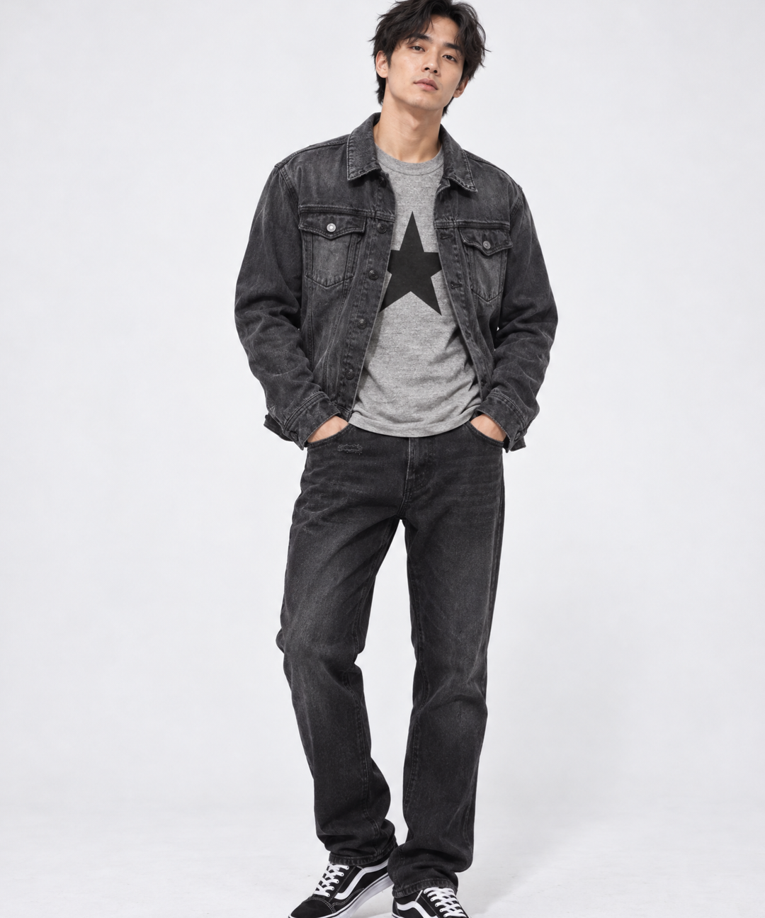 12oz SOFT BLACK DENIM TRUCKER JACKET