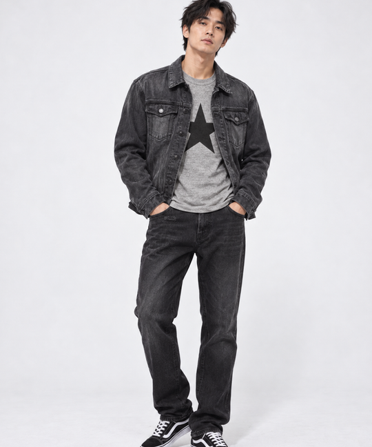 12oz SOFT BLACK DENIM TRUCKER JACKET