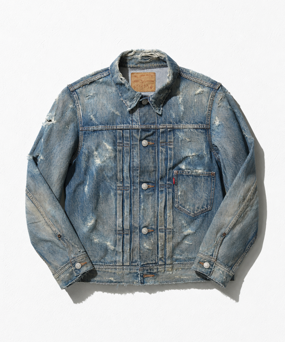 ※8月下旬発送予定【HQ DENIM】TRUCKER JACKET(damaged)