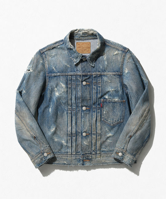 ※8月下旬発送予定【HQ DENIM】TRUCKER JACKET(damaged)