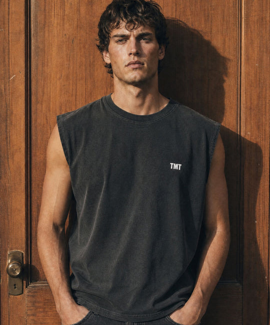DRY COTTON JERSEY SLEEVELESS TEE (LOGO)