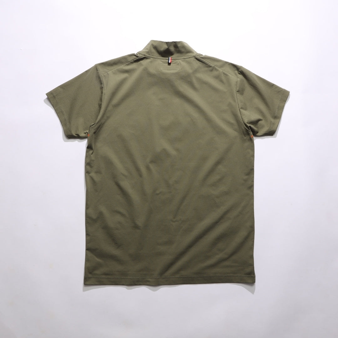 【4月上旬発送予定】【TMT×OceanPacific】 PEARTEX MOCK-NECK SHIRT／KHAKI