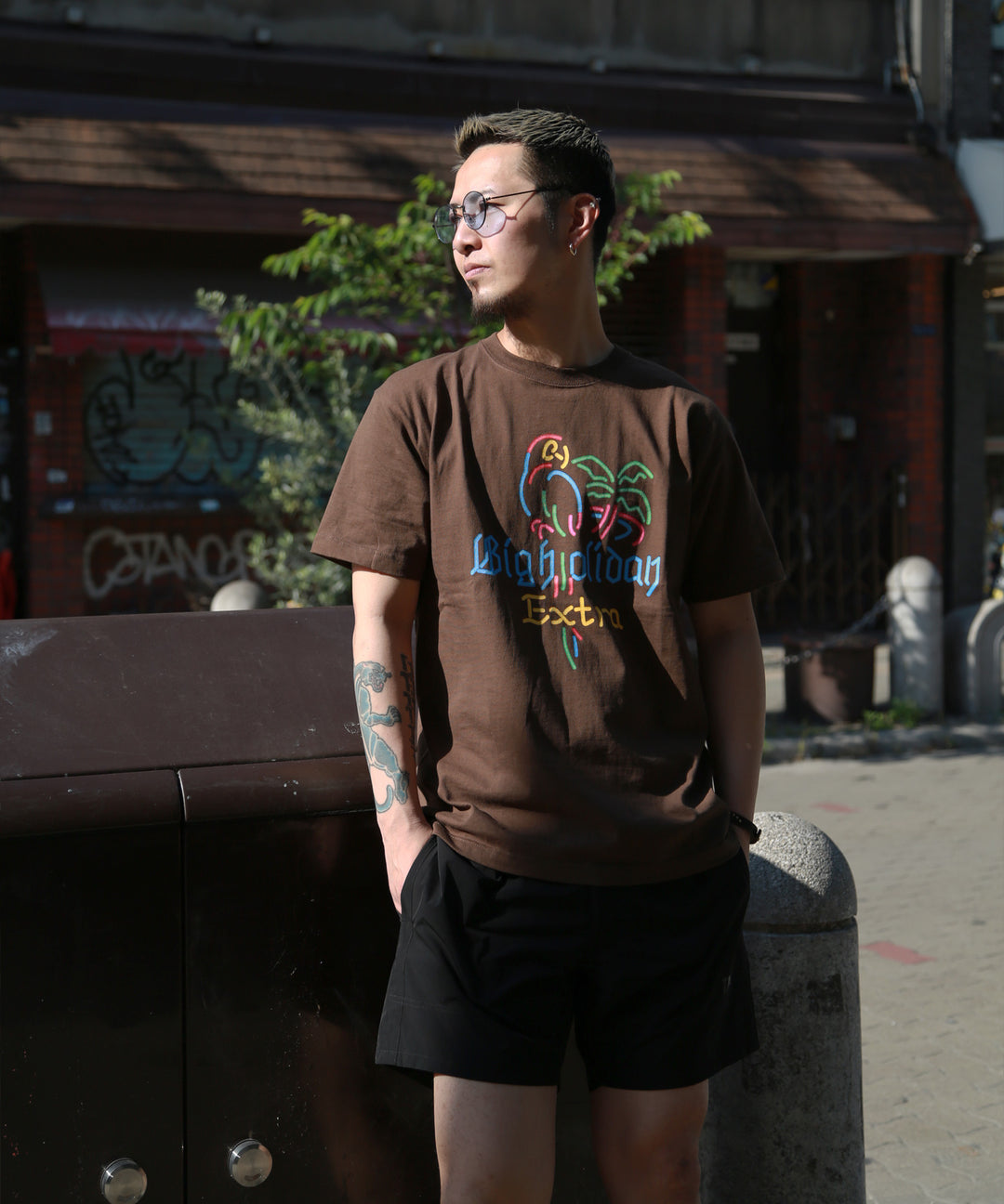 HEAVY JERSEY S/SL TEE(BIGHOLIDAY EXTRA) / BROWN