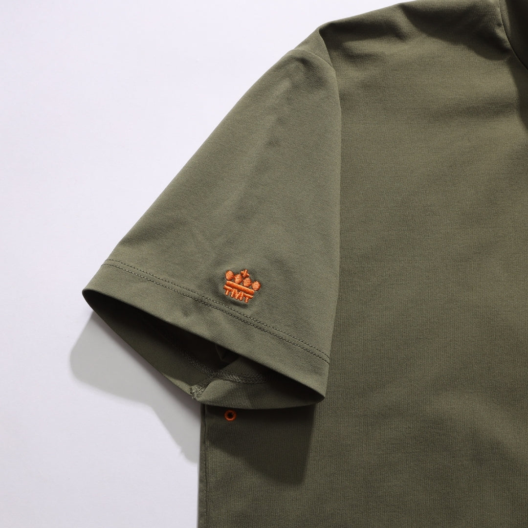 【4月上旬発送予定】【TMT×OceanPacific】 PEARTEX MOCK-NECK SHIRT／KHAKI