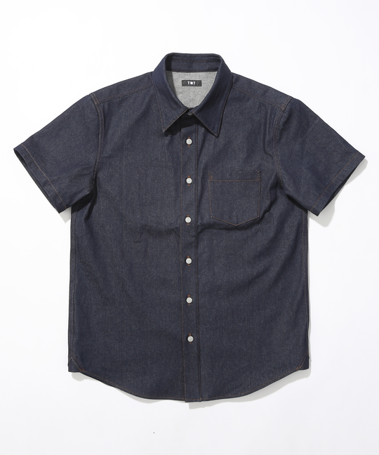 【7月下旬発送予定】DENIM SHORT SLEEVE SHIRTS（ONE WASH）