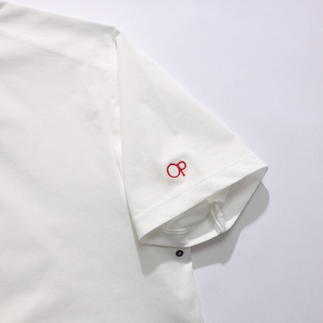 【4月上旬発送予定】【TMT×OceanPacific】 PEARTEX MOCK-NECK SHIRT／WHITE