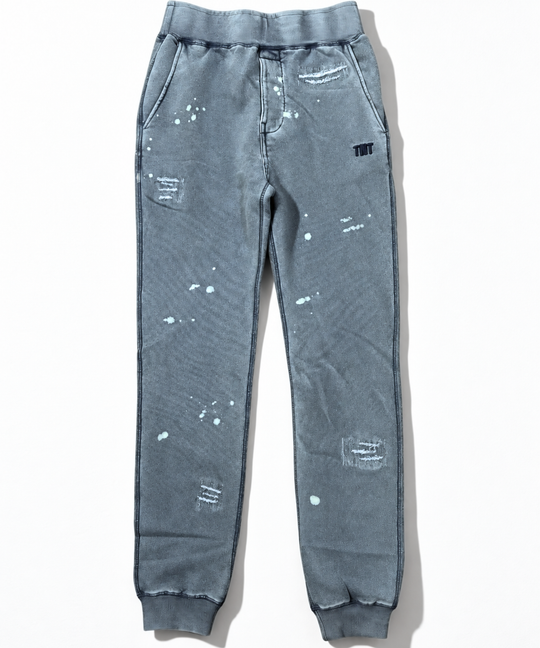 DAMAGED SLIM SWEAT PANTS