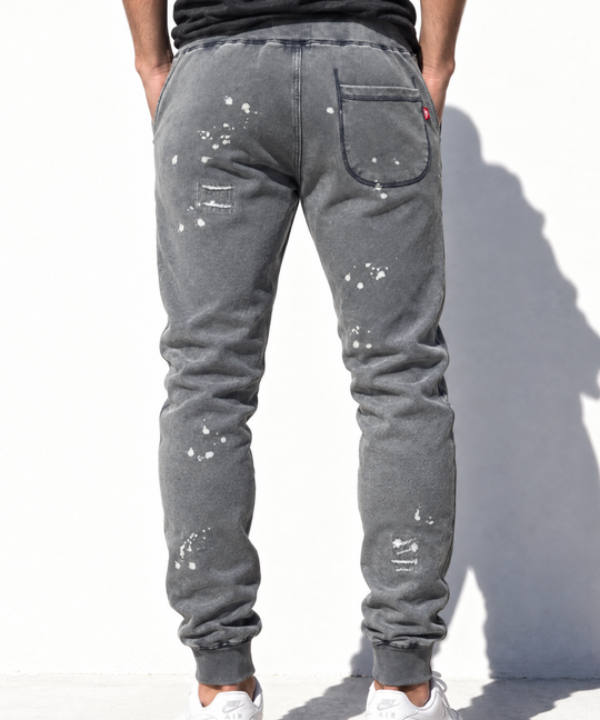 DAMAGED SLIM SWEAT PANTS