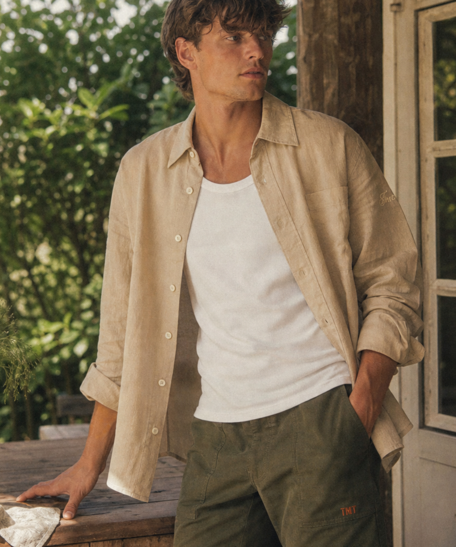 WASHER COTTON LINEN SHIRT
