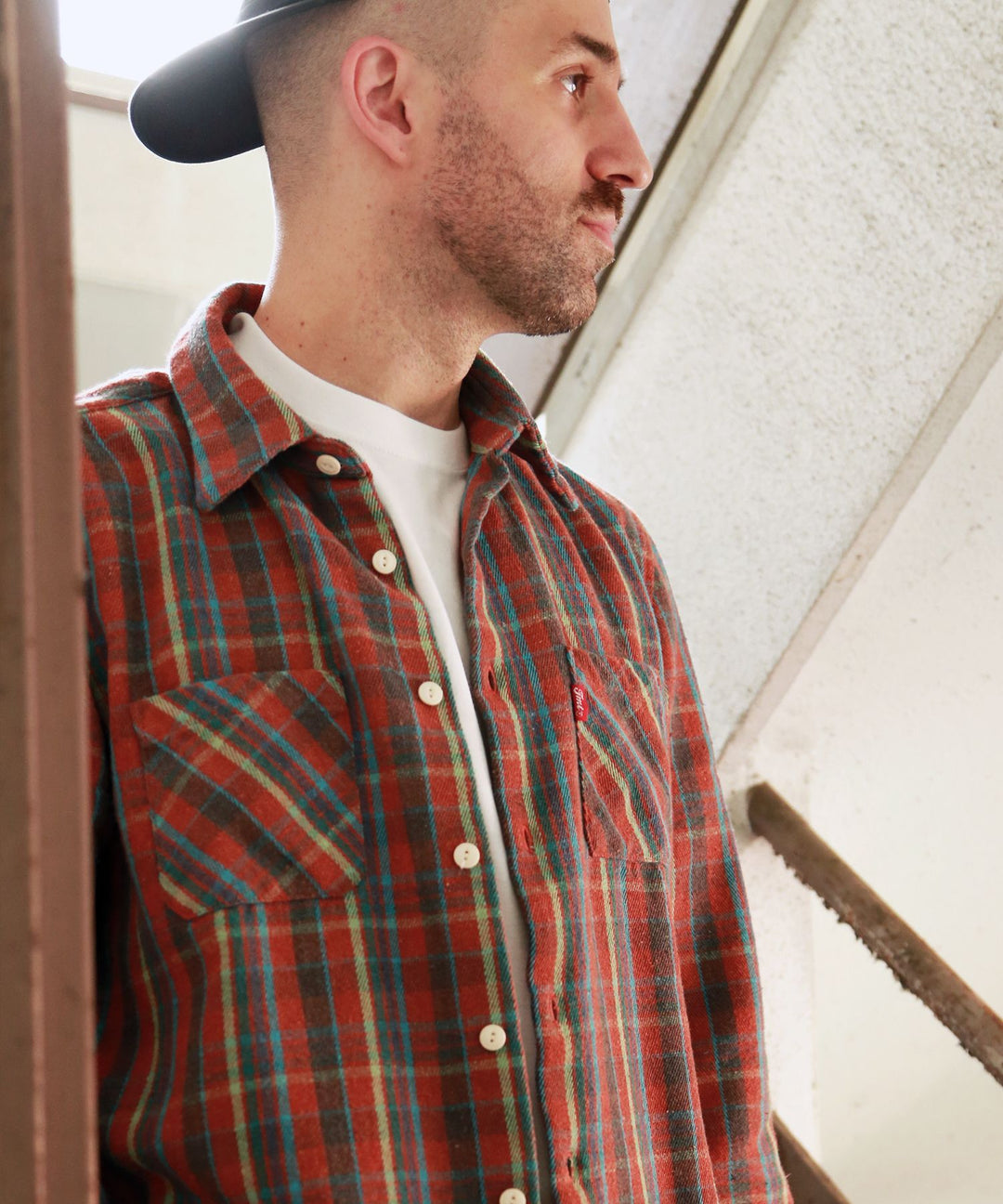 Heavy flannel Check Shirts ／ BROWN