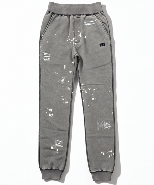 DAMAGED SLIM SWEAT PANTS