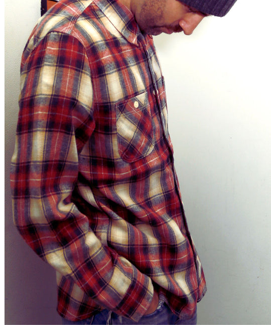 WOOLY PLAID SHIRTS（over plaid)／RED